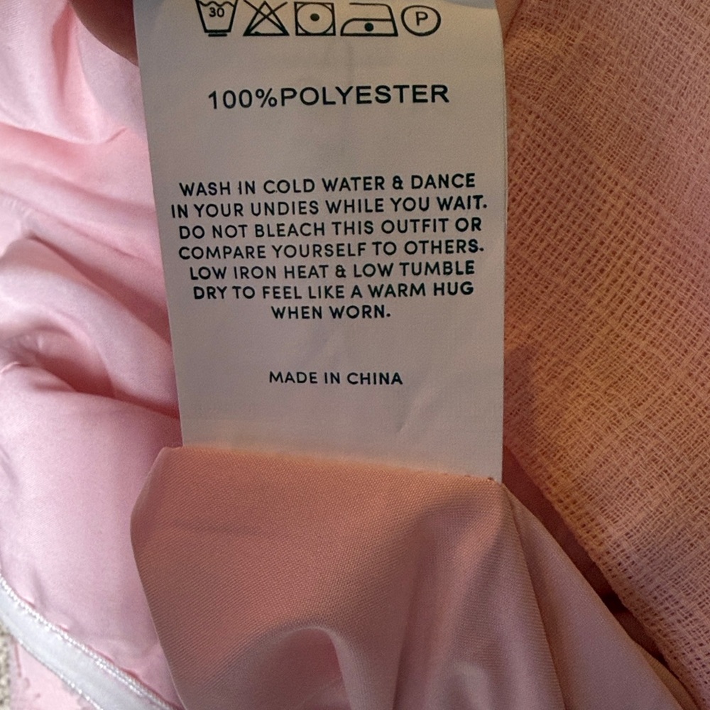 Pink Strapless Dress with Ruffle Hem - Picture 6 of 6